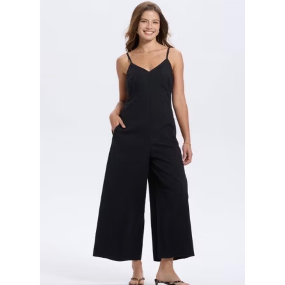 A New Day Womens Size XS Black Wide Leg V-Neck Jumpsuit new without tags